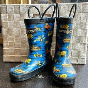 Lone Cone | Kids Construction Rain Boots | size 7